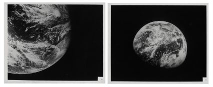 First human-taken images of the Earth from deep space (2 B&W photos, Apollo 8, 21-27 December 1968