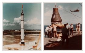 Launch and recovery (2 views), Mercury Redstone 3 and Mercury Atlas 9, 5 May 1961 and 15 May 1963