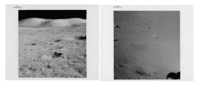 Lunar landscape near Nansen Crater, station 2 (2 photos) Apollo 17, 7-19 December 1972, EVA 1