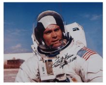 Portrait of Fred Haise in a spacesuit (modern print, signed), Apollo 13, 11-17 Apr 1970