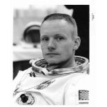 Neil Armstrong in his spacesuit during pre-launch countdown, Gemini 8, 16-17 March 1966