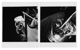 David Scott and Russell Scweickart during the two-man EVA (2 views), Apollo 9, 3-13 March 1969