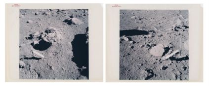 Footprints in lunar soil at the last lunar station (2 photos), Apollo 17, 7-19 December 1972, EVA 3