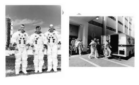 Views of the crew and the spacecraft during the launch (4 views), Apollo 10, 18-26 May 1969
