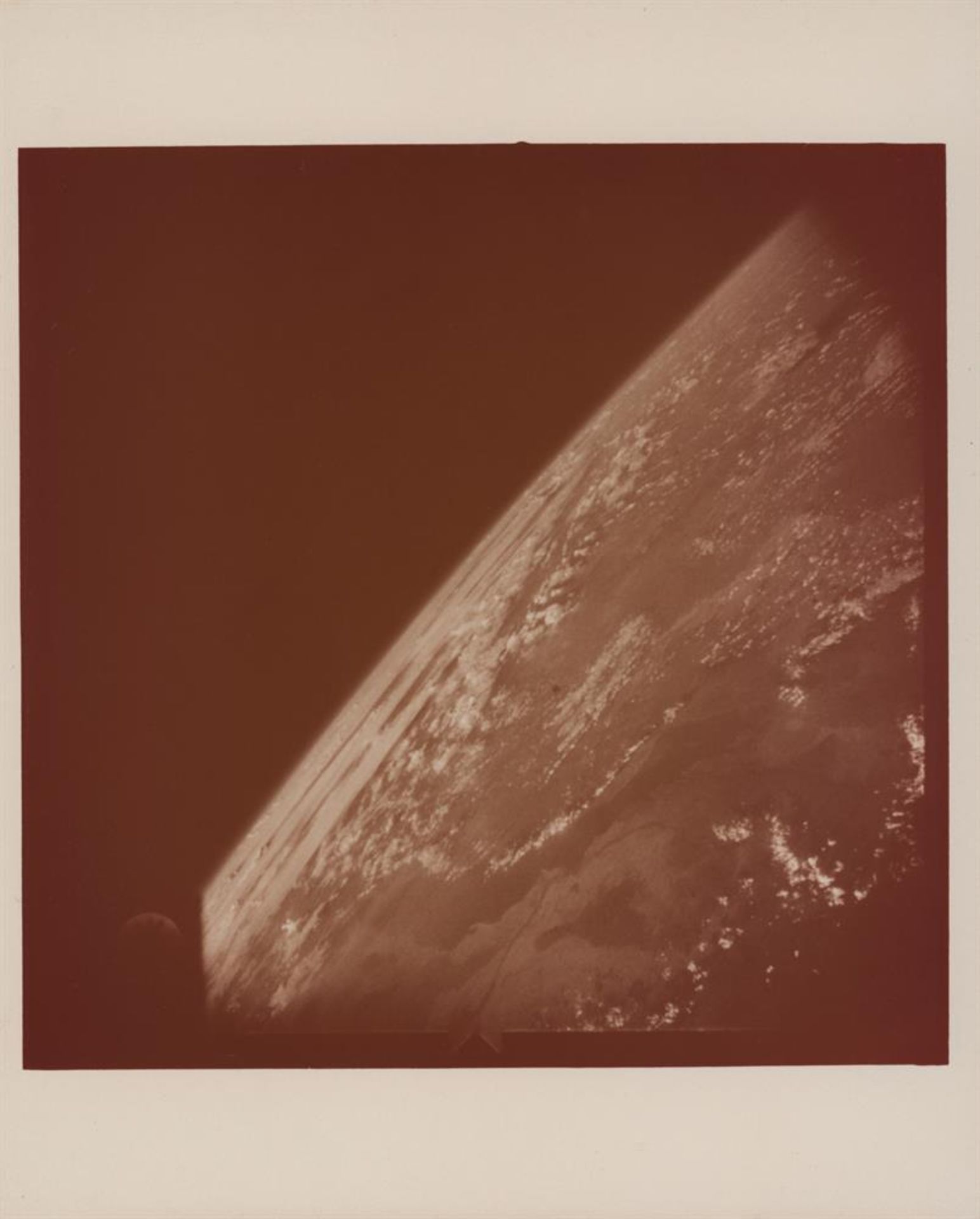 First photograph from space from an unmanned orbital spacecraft, Mercury Atlas 4, 13 September 1961.