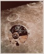 Spectacular close-up view of CM 'Charlie Brown' in lunar orbit, Apollo 10, 18-26 May 1969