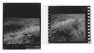 Diptych: 'Double Crater' at Tranquility Base (2 photos), Apollo 11, 16-24 July 1969