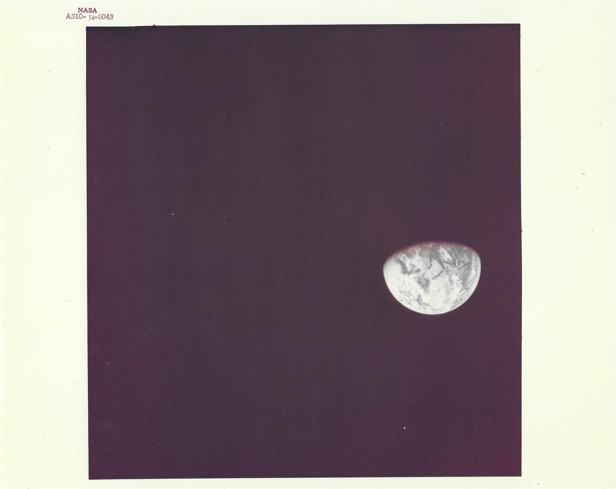 Three-quarter view of the Earth during translunar coast, Apollo 10, 18-26 May 1969