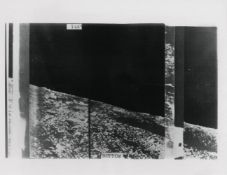 One of the very first photographs transmitted from the surface of the Moon, Luna 9, 2 February 1966