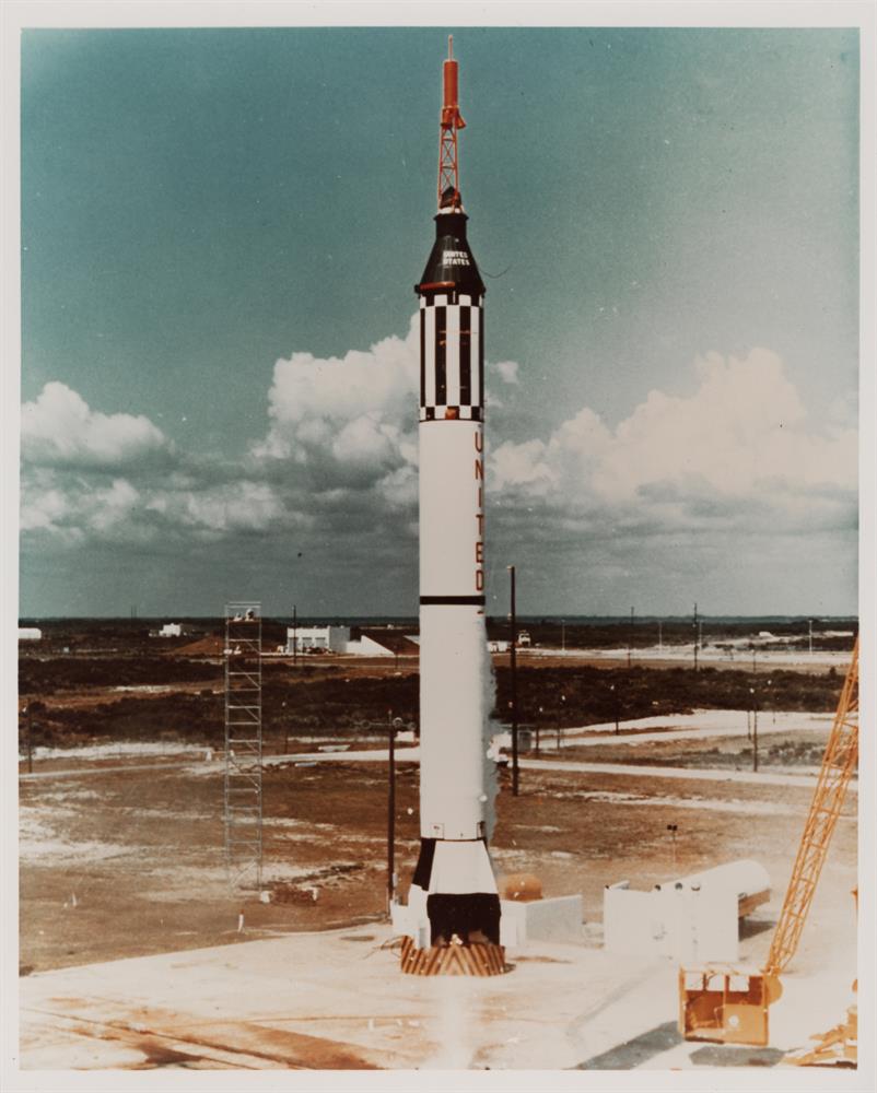 Launch and recovery (2 views), Mercury Redstone 3 and Mercury Atlas 9, 5 May 1961 and 15 May 1963 - Image 2 of 5