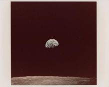 Second colour photograph of the first Earthrise (full Hasselblad frame), Apollo 8, 24 December 1968