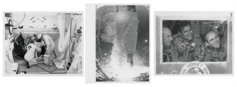 Launch and recovery (3 photos), Apollo 12, 14-24 November 1969