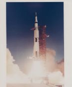 The second Saturn V rocket lifting off from Pad 39A at the Cape Kennedy, Apollo 6, 4 April 1968