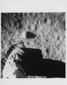 Astronaut's boot makes an impression in the lunar soil, Apollo 11, 16-24 July 1969
