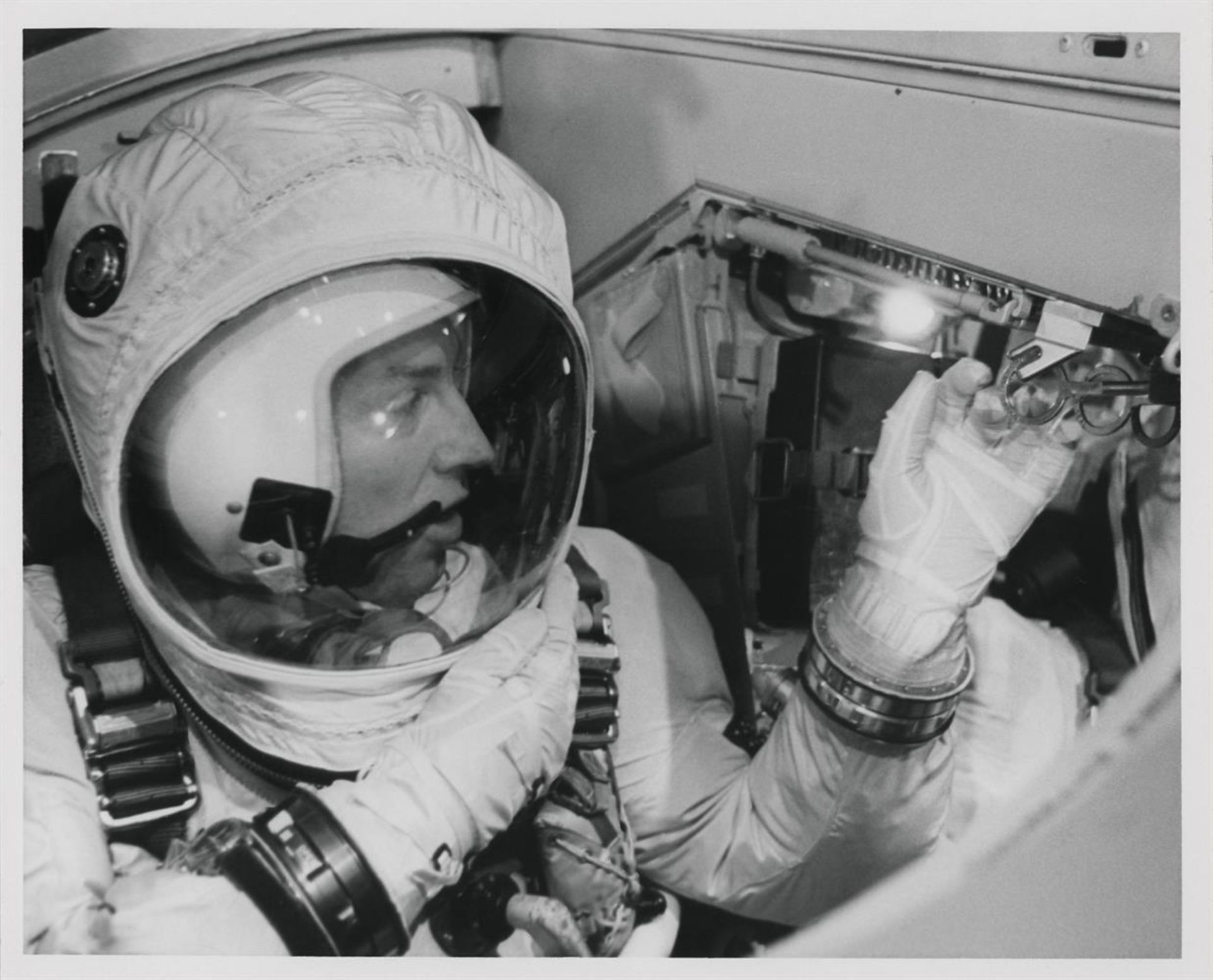 Two views of James Lovell and Frank Borman before the launch of their epic 14-day mission - Image 4 of 5