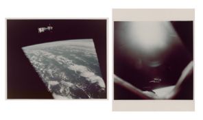 Apollo-Soyuz rendezvous in space (2 views), Apollo-Soyuz Test Project, 15- 24 July 1975