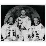 Official NASA portrait of the first lunar landing mission crew, Apollo 11, July 1969
