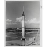 Historic liftoff of Freedom 7 carrying the first American into space, Mercury Redstone 3, 5 May 1961