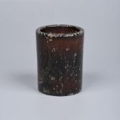 Y A Chinese huanghuali cylindrical brush pot