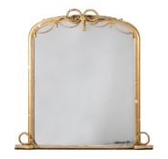 A VICTORIAN GILTWOOD OVERMANTEL WALL MIRROR