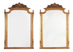 A PAIR OF GILTWOOD WALL MIRRORS IN FRENCH TRANSITIONAL STYLE