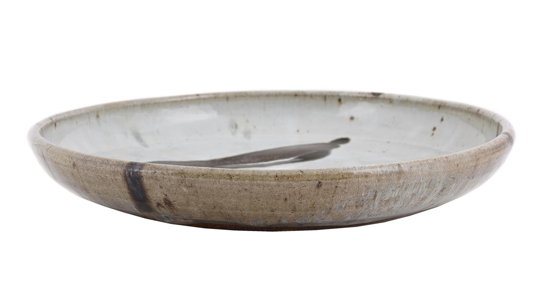 λ WILLIAM MARSHALL (BRITISH 1923-2007), A LARGE BROWN AND WHITE DISH - Image 2 of 3