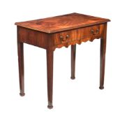 A GEORGE III MAHOGANY AND LINE INLAID SIDE TABLE