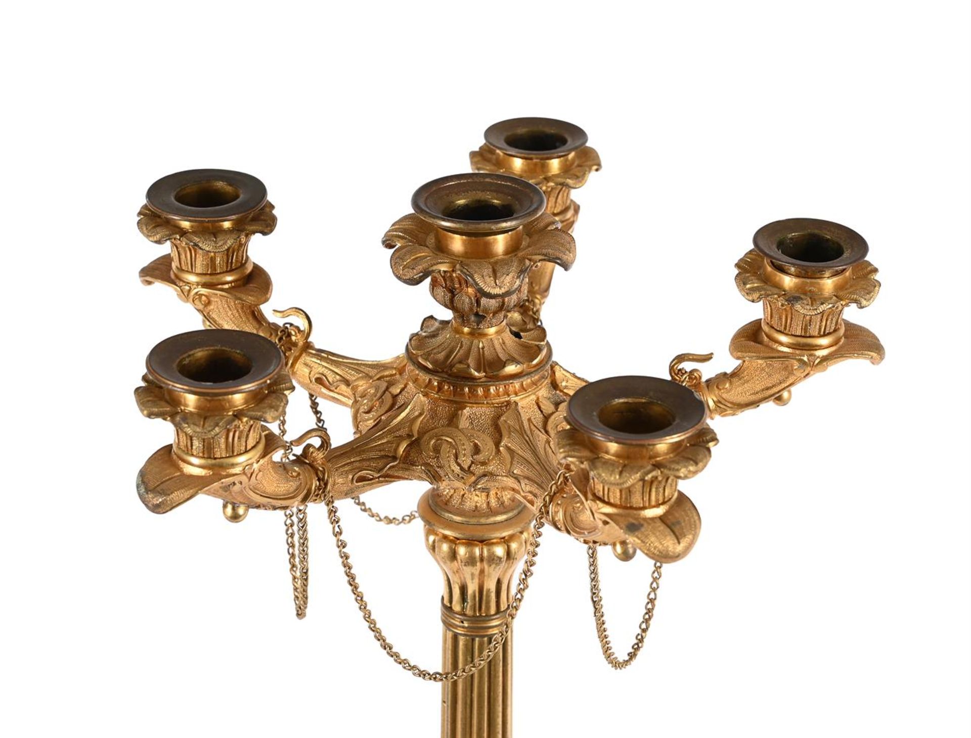 A PAIR OF FRENCH ORMOLU CANDELABRA - Image 2 of 4