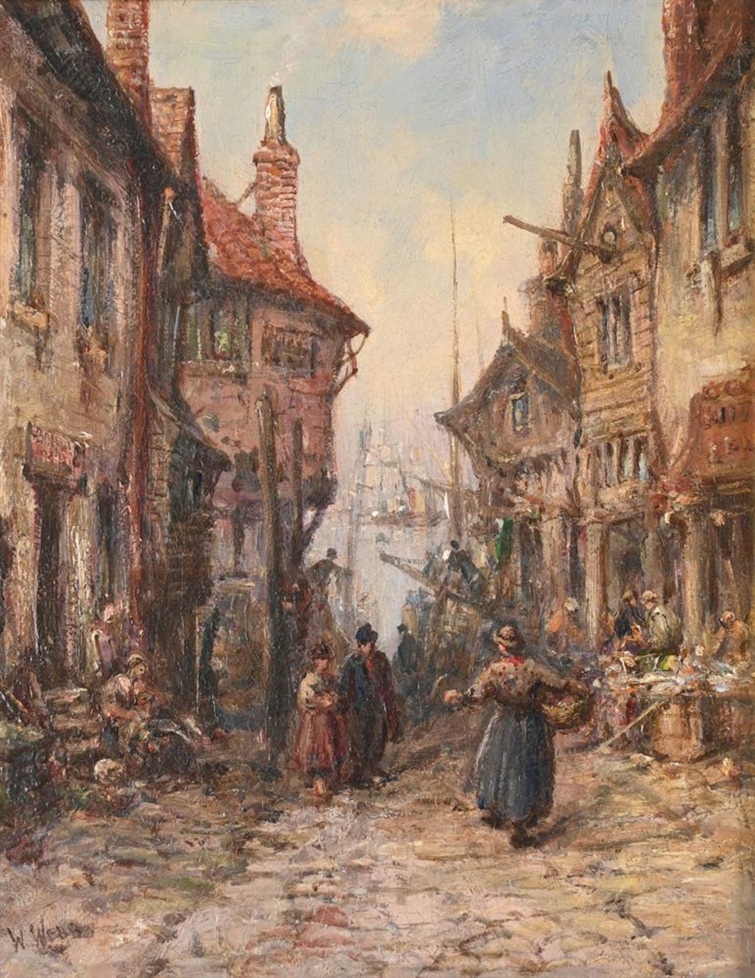 ENGLISH SCHOOL (19TH CENTURY), TWO BUSTLING TOWN SCENES - Image 4 of 7