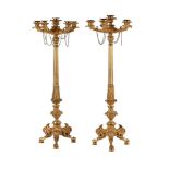 A PAIR OF FRENCH ORMOLU CANDELABRA