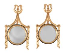 A PAIR OF GILTWOOD MIRRORS MODERN