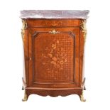 Y A ROSEWOOD, MARQUETRY, PARQUETRY AND ORMOLU MOUNTED SIDE CABINET