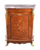 Y A ROSEWOOD, MARQUETRY, PARQUETRY AND ORMOLU MOUNTED SIDE CABINET
