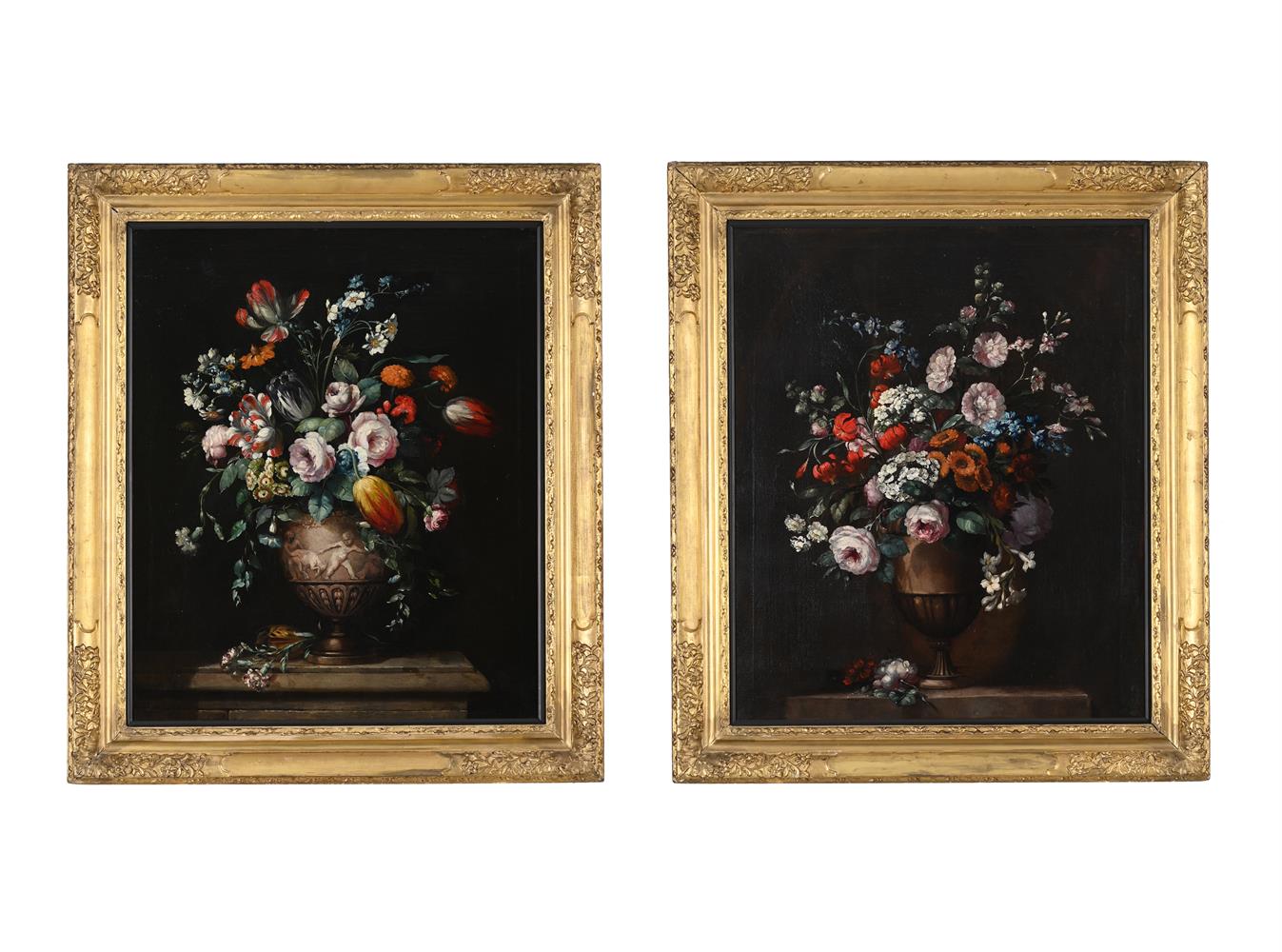 CONTINENTAL SCHOOL (18TH CENTURY), A PAIR OF STILL LIFES OF TULIPS