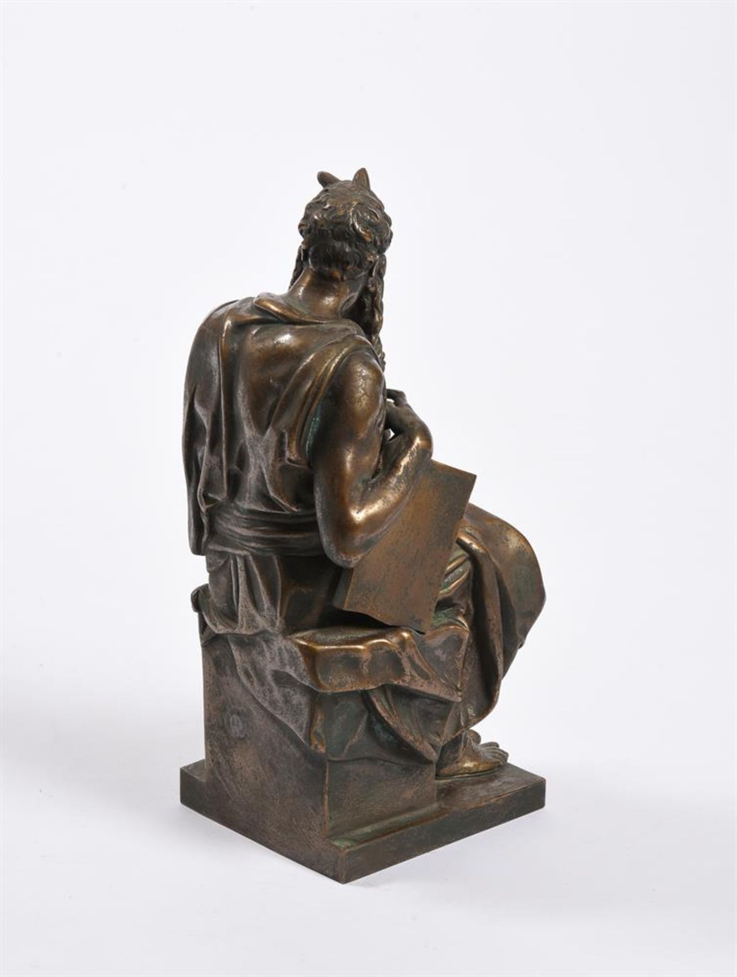 AFTER MICHELANGELO (1475-1564), A BRONZE FIGURE OF MOSES - Image 4 of 5