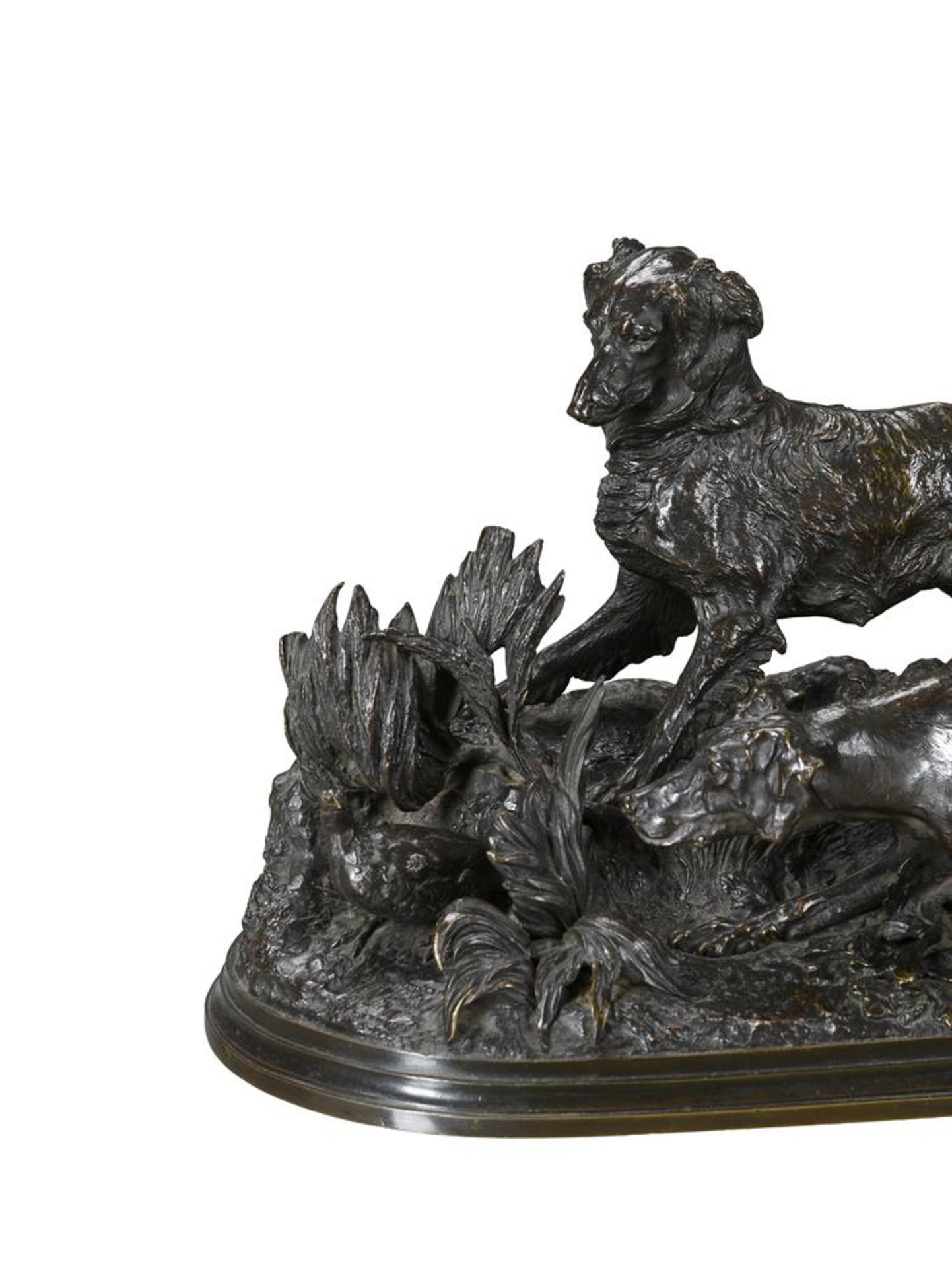 AFTER PIERRE-JULES MENE (1810 - 1871), A BRONZE GROUP 'PARTIDGE HUNTING' - Image 2 of 2