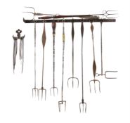A COLLECTION OF TEN VARIOUS TOASTING FORKS
