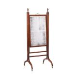 A REGENCY MAHOGANY CHEVAL MIRROR