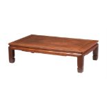 A CHINESE HARDWOOD LOW CENTRE TABLE