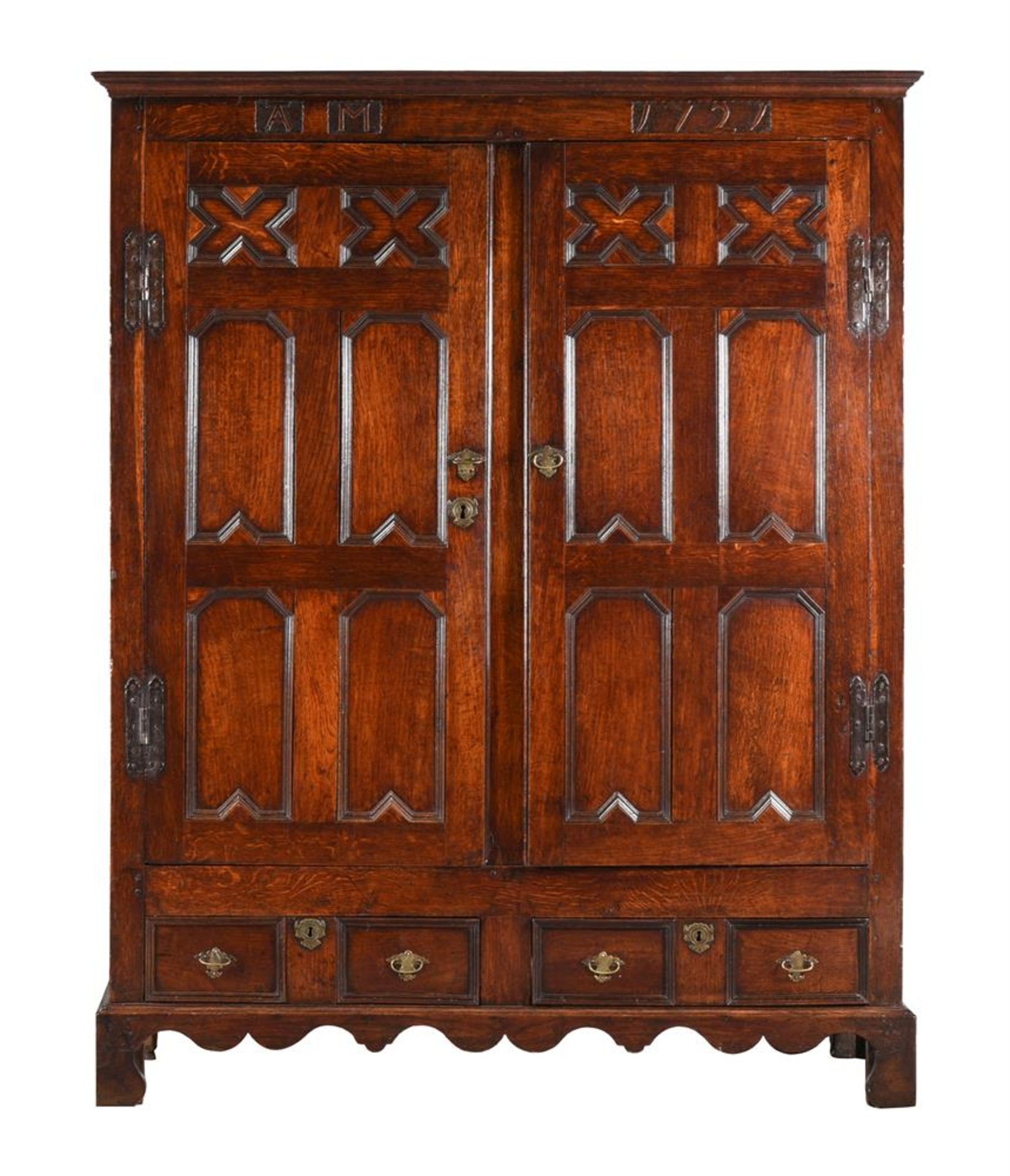 AN OAK CUPBOARD