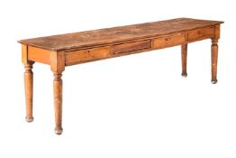 A VICTORIAN PINE SERVING OR HALL TABLE