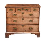 A WALNUT CHEST OF DRAWERS, EARLY 18TH CENTURY AND LATER