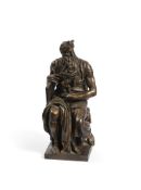 AFTER MICHELANGELO (1475-1564), A BRONZE FIGURE OF MOSES