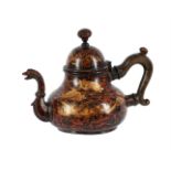 A GEORGE III PAINTED TINWARE TEAPOT