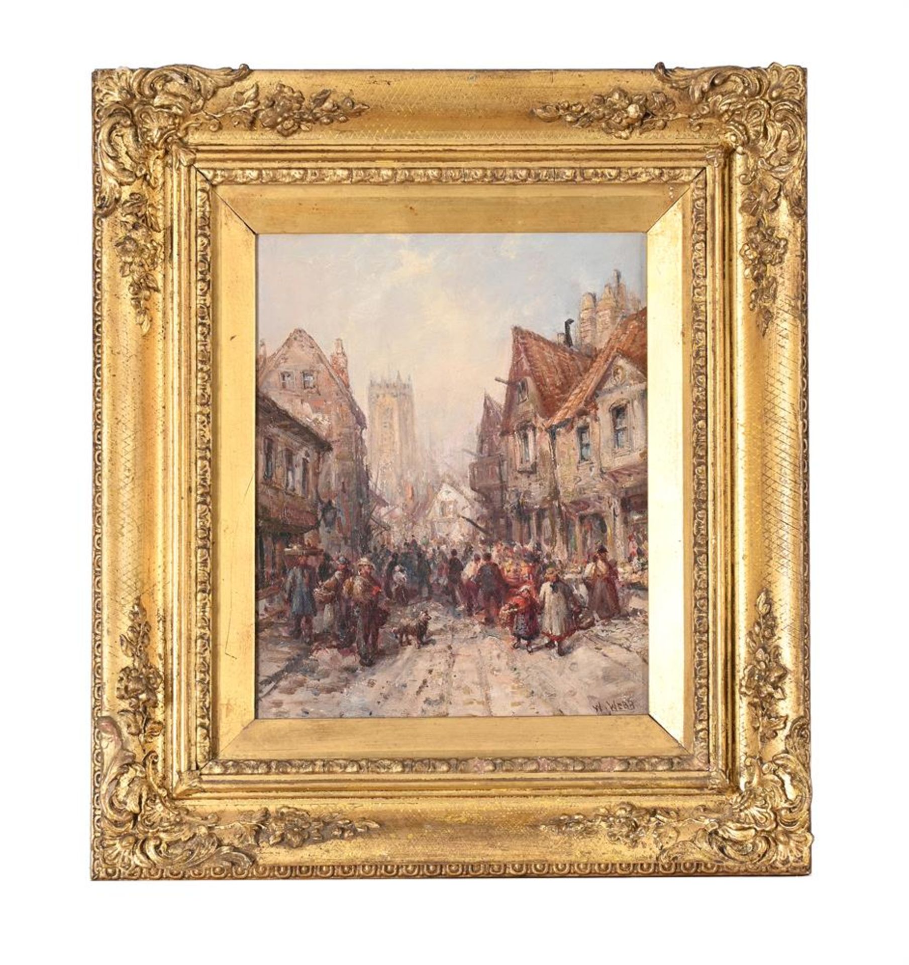 ENGLISH SCHOOL (19TH CENTURY), TWO BUSTLING TOWN SCENES - Image 3 of 7