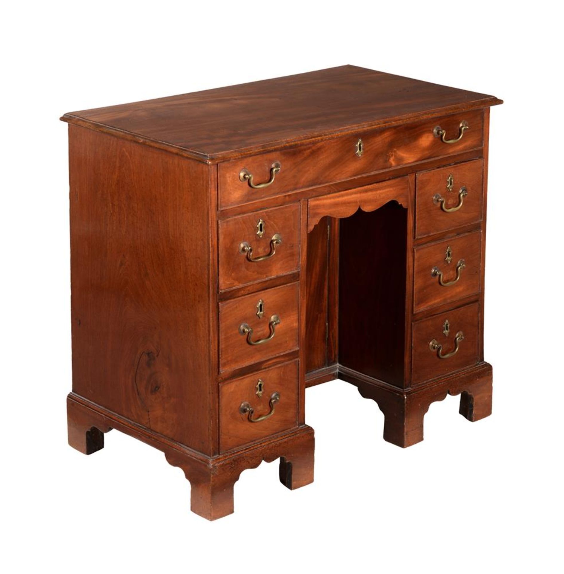 A GEORGE III MAHOGANY KNEEHOLE DESK