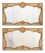 A PAIR OF ITALIAN GILTWOOD AND GESSO MIRRORS