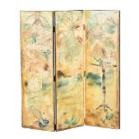 SENGE DANSK, A PAINTED THREE FOLD SCREEN