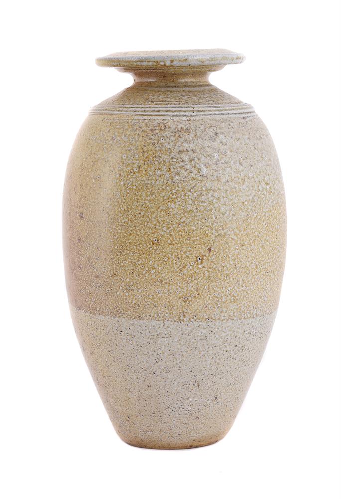 λ RICHARD BATTERHAM (BRITISH 1936-2021), A SALTGLAZED STONEWARE VASE