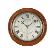 A VICTORIAN WALNUT DIAL WALL TIMEPIECE